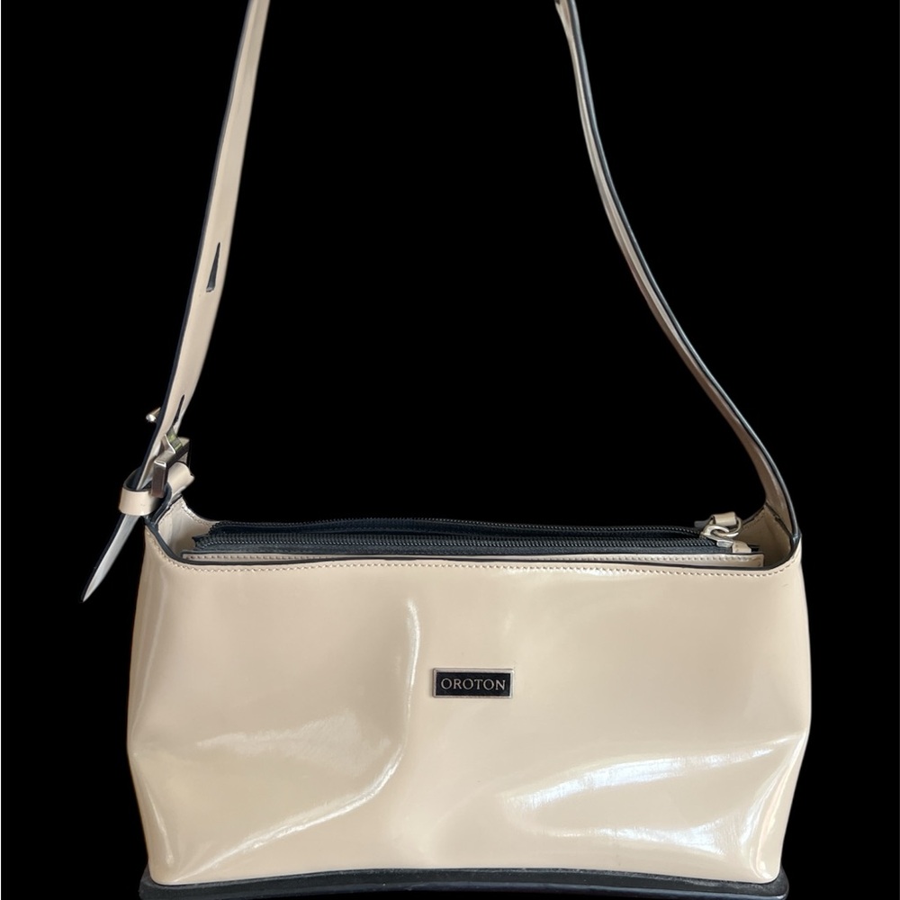 Oroton Cream Classic Shoulder Bag with Adjustable Strap